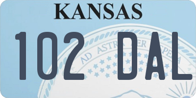 KS license plate 102DAL