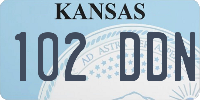 KS license plate 102DDN