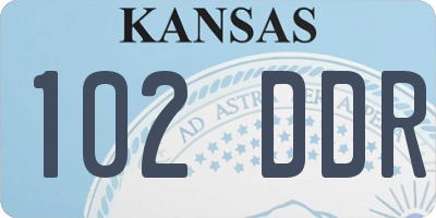 KS license plate 102DDR