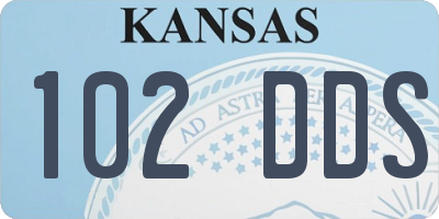 KS license plate 102DDS