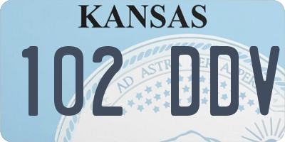 KS license plate 102DDV