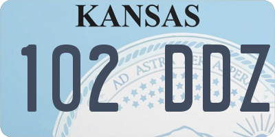 KS license plate 102DDZ