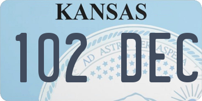 KS license plate 102DEC