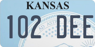 KS license plate 102DEE