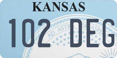 KS license plate 102DEG