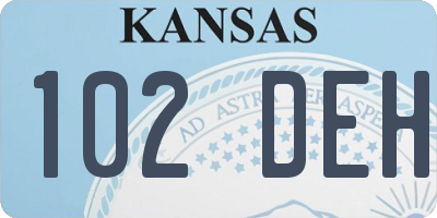 KS license plate 102DEH
