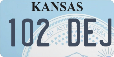 KS license plate 102DEJ