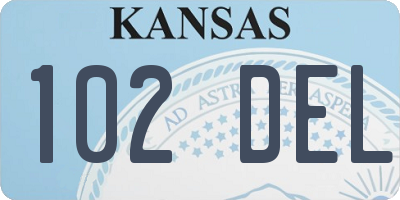 KS license plate 102DEL