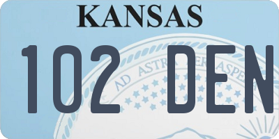 KS license plate 102DEN