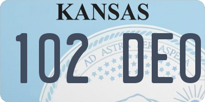 KS license plate 102DEO