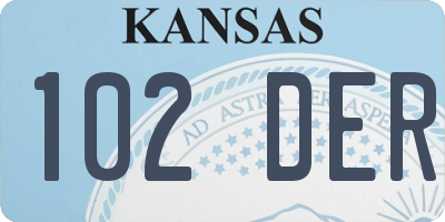 KS license plate 102DER