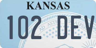 KS license plate 102DEV