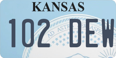 KS license plate 102DEW