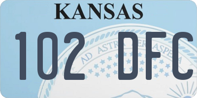 KS license plate 102DFC