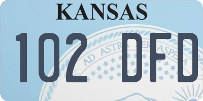 KS license plate 102DFD