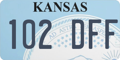 KS license plate 102DFF
