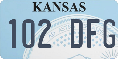 KS license plate 102DFG