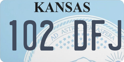 KS license plate 102DFJ