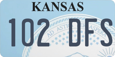 KS license plate 102DFS