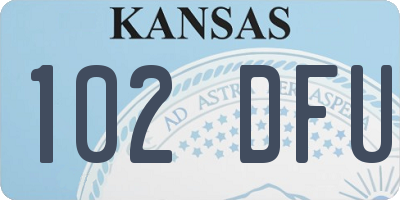 KS license plate 102DFU