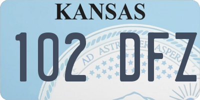 KS license plate 102DFZ