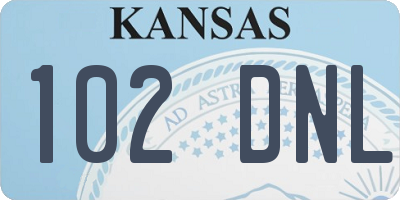 KS license plate 102DNL