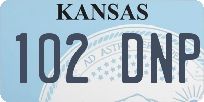 KS license plate 102DNP