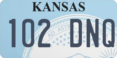 KS license plate 102DNQ