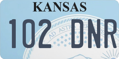 KS license plate 102DNR