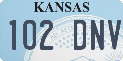 KS license plate 102DNV