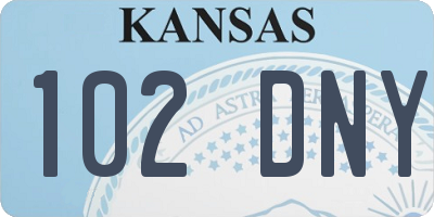 KS license plate 102DNY
