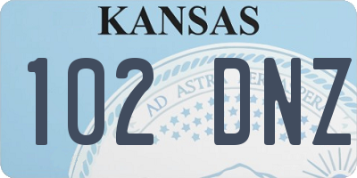 KS license plate 102DNZ