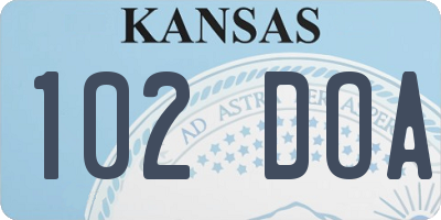 KS license plate 102DOA