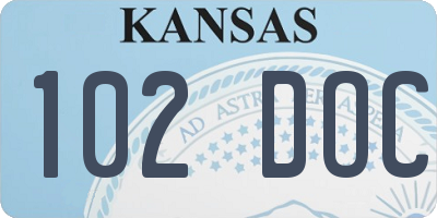 KS license plate 102DOC