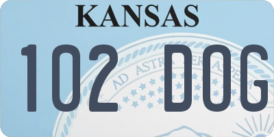 KS license plate 102DOG