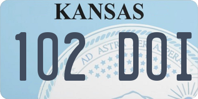 KS license plate 102DOI