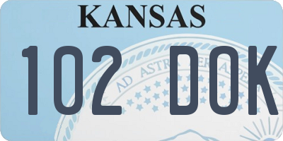 KS license plate 102DOK