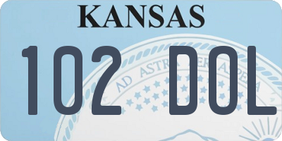 KS license plate 102DOL