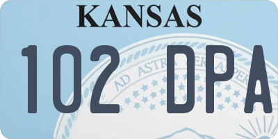 KS license plate 102DPA