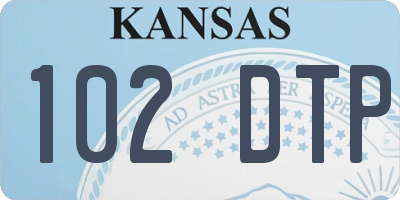 KS license plate 102DTP