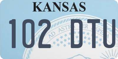 KS license plate 102DTU
