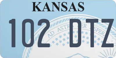 KS license plate 102DTZ