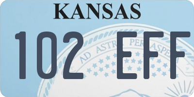 KS license plate 102EFF