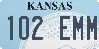 KS license plate 102EMM
