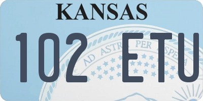 KS license plate 102ETU
