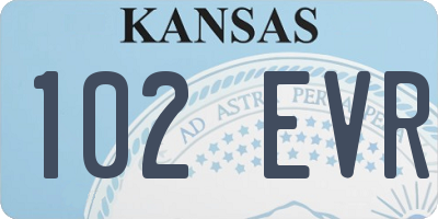KS license plate 102EVR
