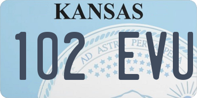 KS license plate 102EVU