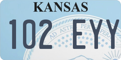 KS license plate 102EYY