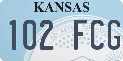 KS license plate 102FCG