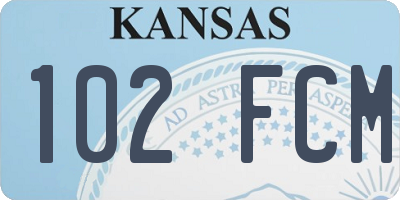 KS license plate 102FCM